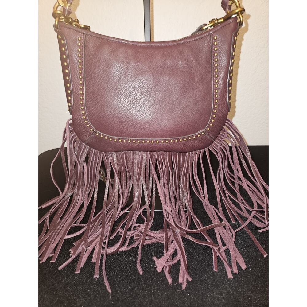 New Aimee Kestenberg Take Me Out Fringe Leather Crossbody Handbag 9.5x6.5 - Picture 4 of 10